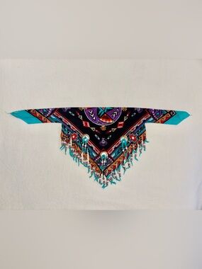 Vintage Wamcraft Beaded Western Bandana Scarf
